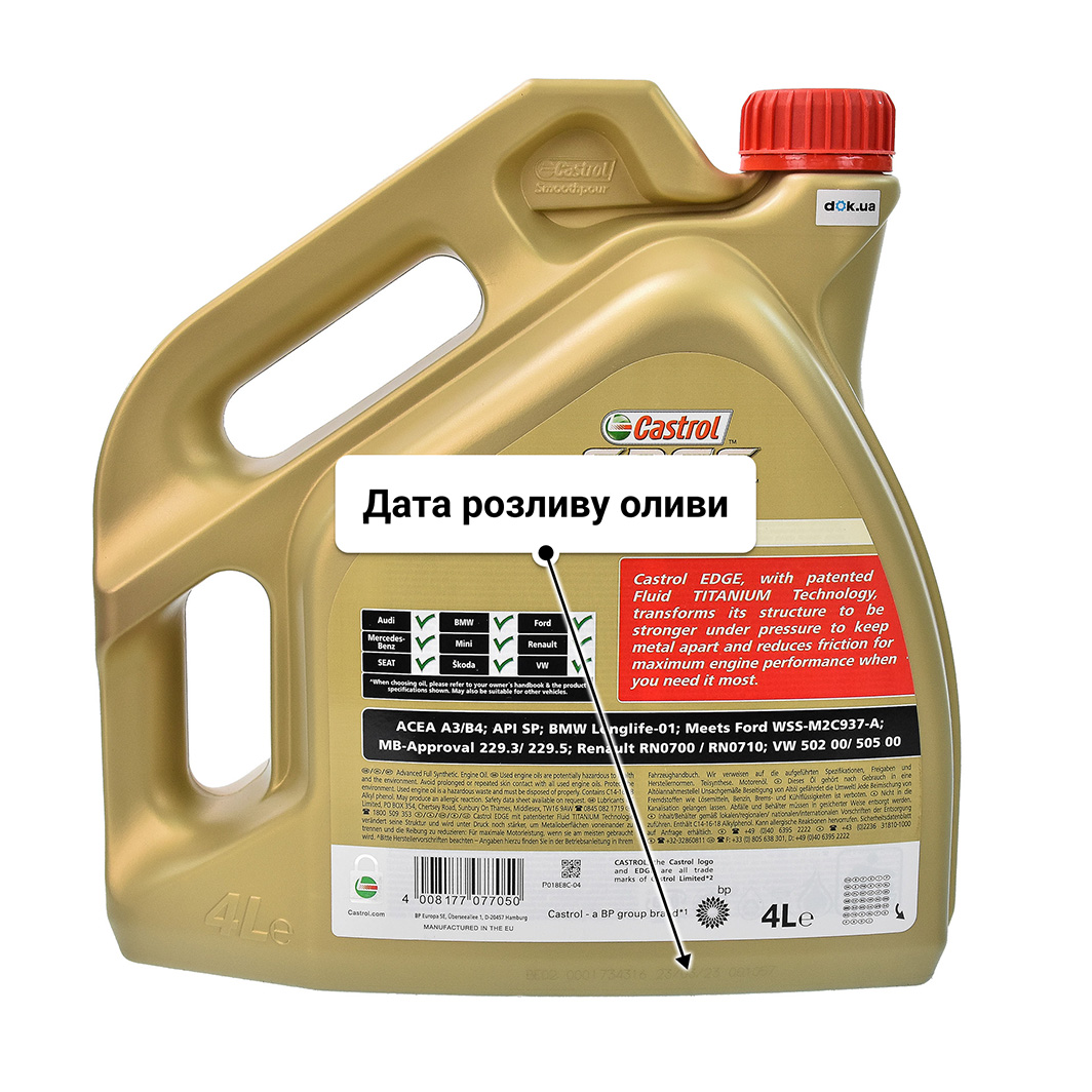 Олива Castrol EDGE A3/B4 0W-40 4 л