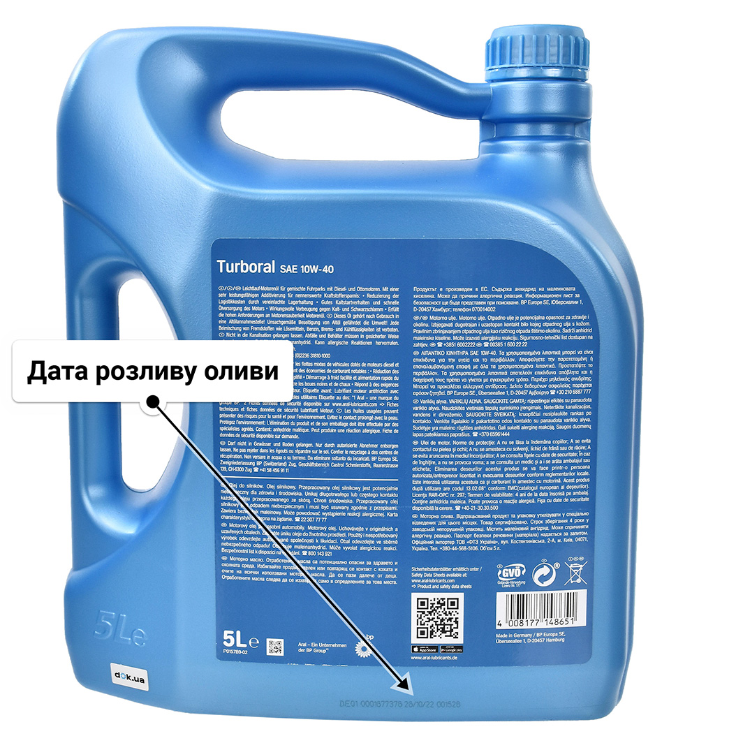 Олива Aral Turboral 10W-40 5 л
