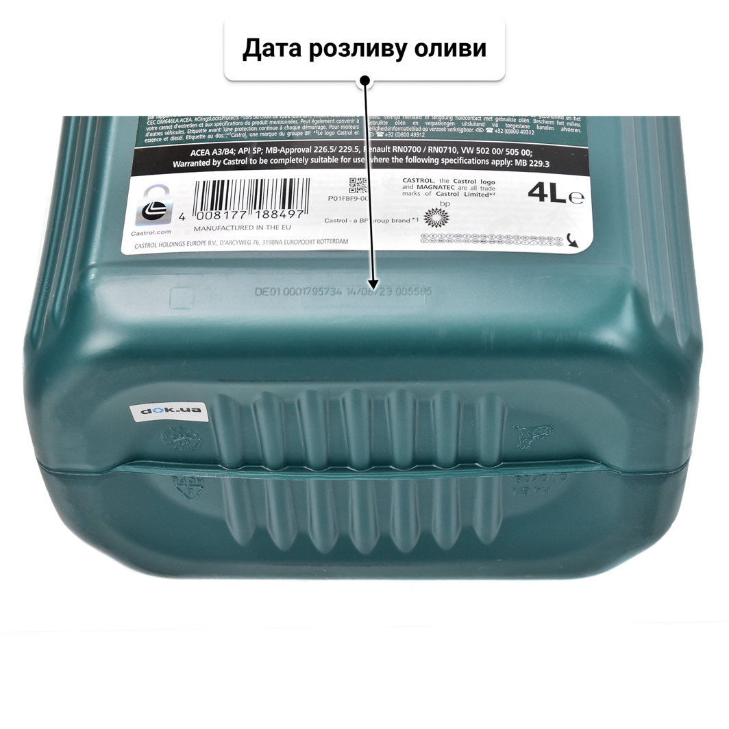 Олива Castrol Magnatec A3/B4 5W-40 для SsangYong Kyron 4 л