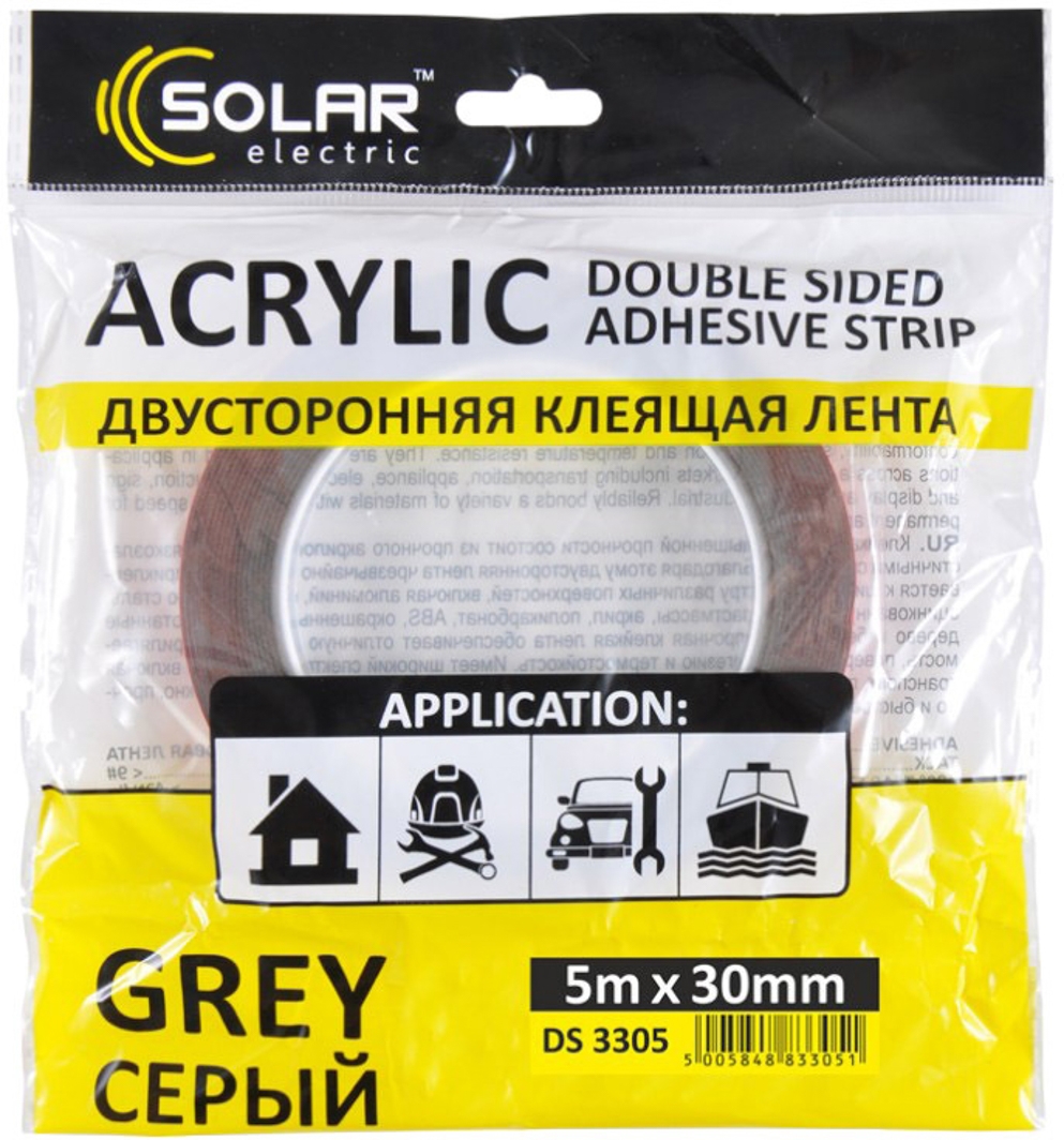 

Двухсторонний скотч Solar DS3305 акриловая 30x5000