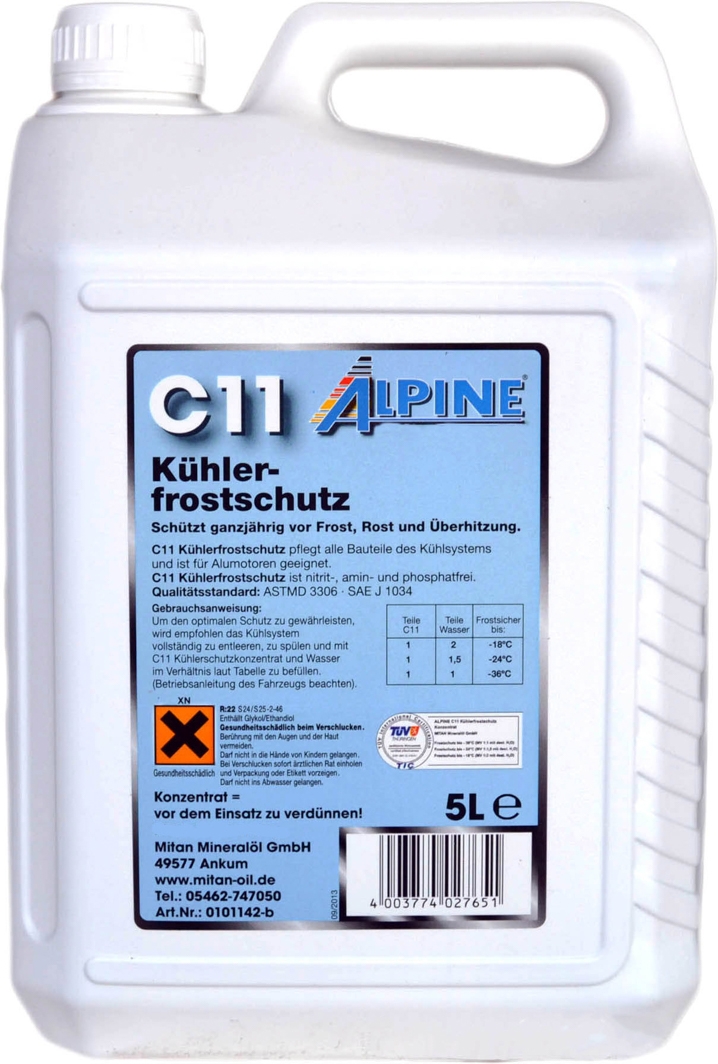 

Концентрат антифриза Alpine G11 синий 1145b5