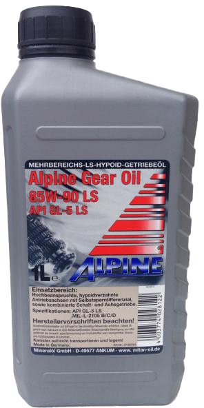 

Трансмиссионное масло Alpine High Performance Gear Oil GL-5 LS 85W-90 минеральное 07651