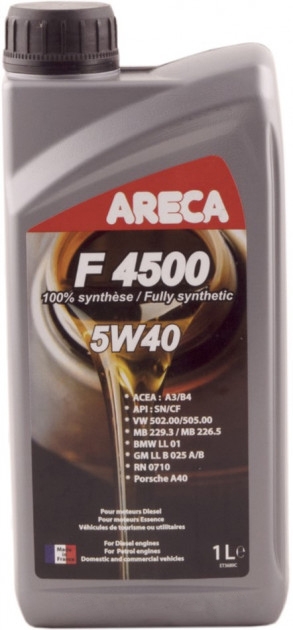 

Моторное масло Areca F4500 5W-40 синтетическое 032c000100