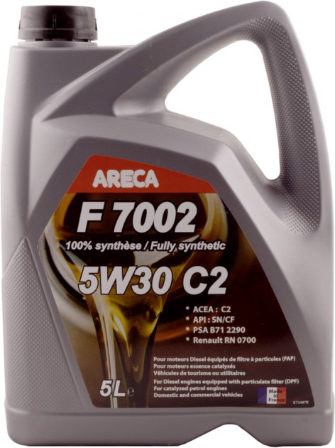 

Моторное масло Areca F7002 С2 5W-30 синтетическое 022f000500