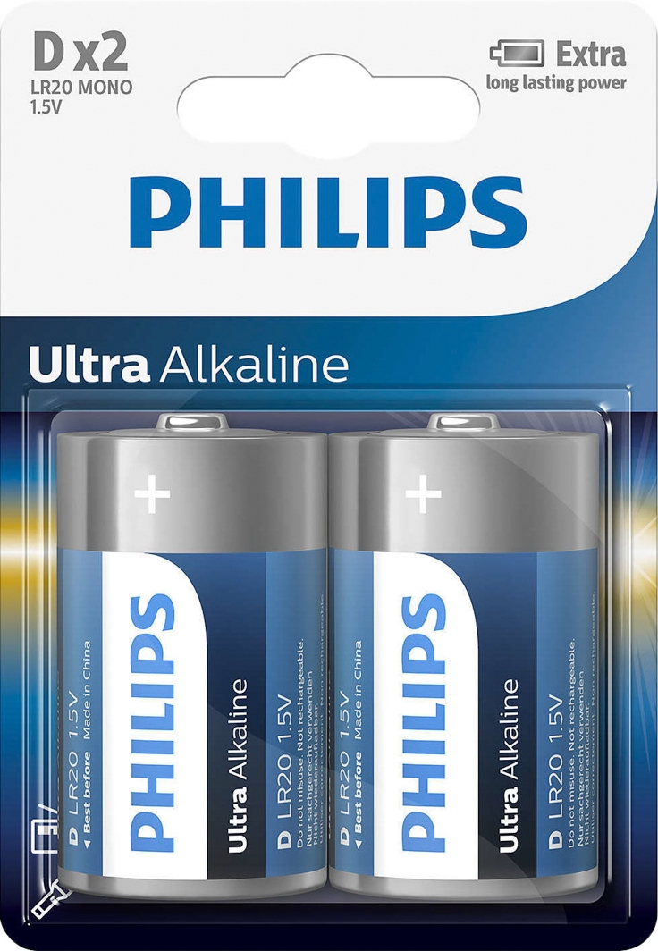 

Батарейка Philips Ultra Alkaline LR20E2B/10 D 1,5 V 2 шт