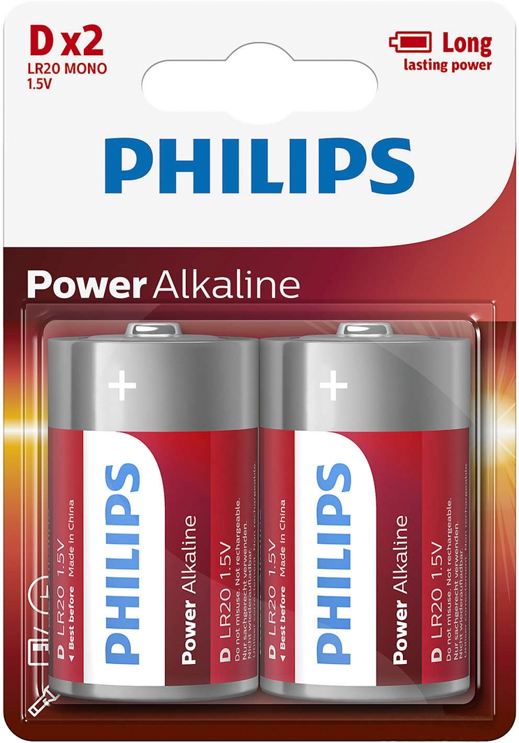 

Батарейка Philips Power Alkaline LR20P2B/10 D 1,5 V 2 шт