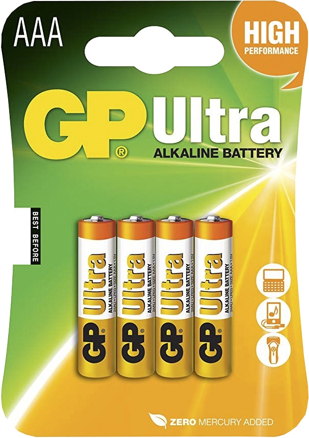 

Батарейка GP Ultra Alkaline 25-1064 AAA (мизинчиковая) 1,5 V 4 шт