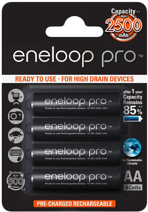 

Аккумуляторная батарейка Panasonic Eneloop Pro BK-3HCDE/4BE 2500 mAh 4 шт