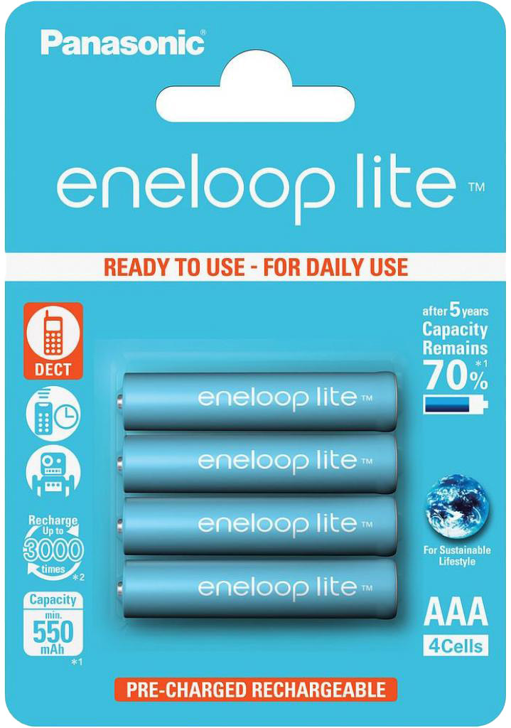 

Аккумуляторная батарейка Panasonic Eneloop Lite BK-4LCCE/4BE 550 mAh 4 шт