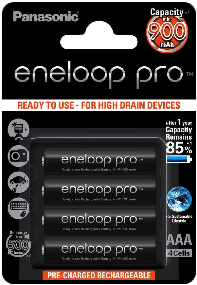 

Аккумуляторная батарейка Panasonic Eneloop Pro BK-4HCCE/4BE 900 mAh 4 шт