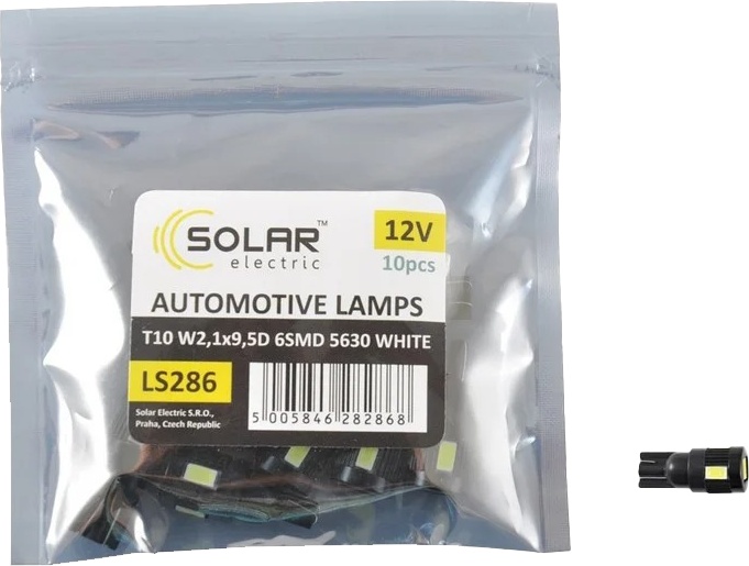 

Автолампа Solar LS286P T10 W2,1x9,5d 5 W