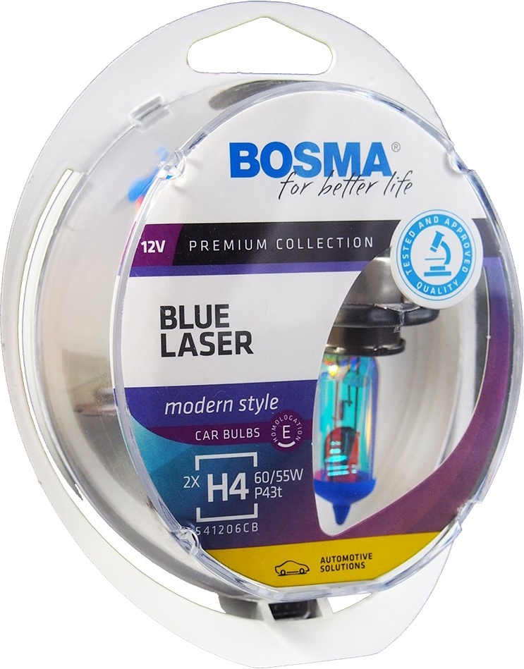 

Автолампа Bosma 3684 Blue Laser H4 P43t 55 W 60 W темно-голубая