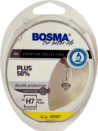 

Автолампа Bosma 4063 Plus 50 H7 PX26d 55 W прозрачный