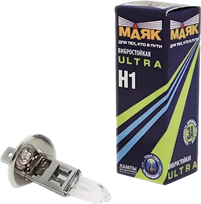 

Автолампа Маяк 82120UL Ultra H1 P14,5s 55 W прозрачная