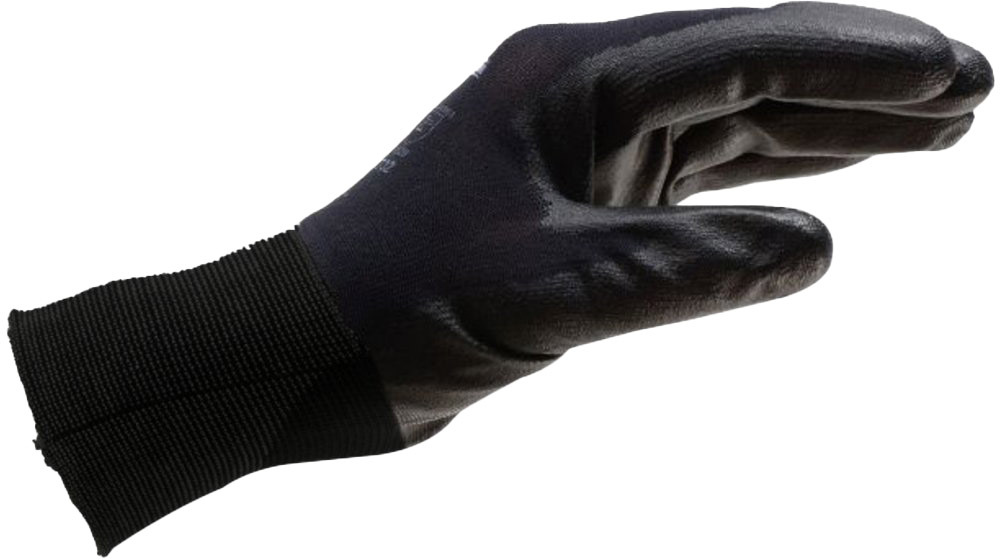 

Перчатки рабочие Würth Black PU трикотажные с полиуретановым покрытием черный 0899402407