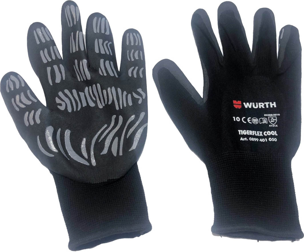 

Перчатки рабочие Würth TigerFlex Cool нейлоновые с нитриловым покрытием черный 0899401051