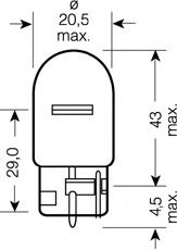 

Автолампа Osram 7505 Original W21W W3x16d 21 W прозрачный