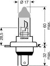 

Автолампа Osram 64193ULT Ultra Life H4 P43t 55 W 60 W прозрачный