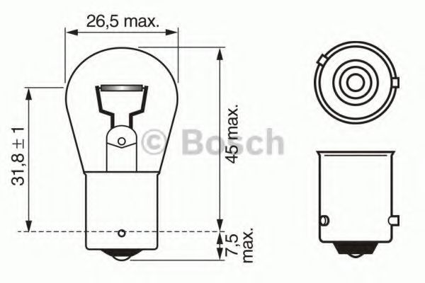 

Автолампа Bosch 1987302213 PY21W BAU15s 21 W