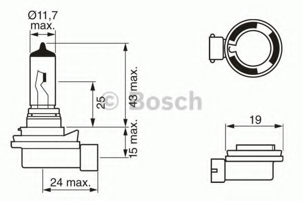 

Автолампы Bosch 1987302081 Pure Light H8 PGJ19-1 35 W