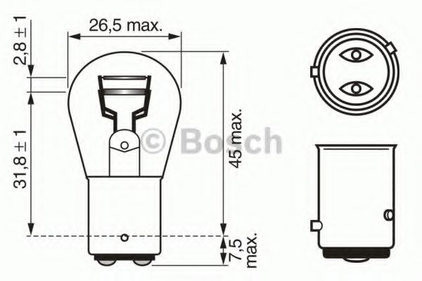 

Автолампа Bosch 1987302215 Pure Light P21/4W BAZ15d 4 W 21 W