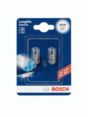 

Автолампа Bosch 1987301052 Longlife Daytime W5W W2,1x9,5d 5 W прозрачный