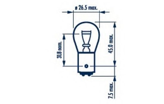 

Автолампа Narva 17916 P21/5W BAY15d 5 W 21 W прозрачная