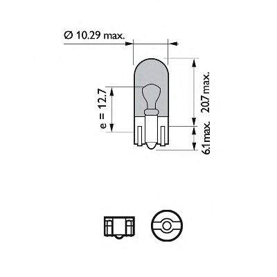 

Автолампа Philips 12961NBVB2 WhiteVision W5W W2,1x9,5d 5 W светло-голубой