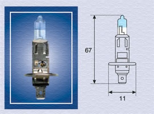 

Автолампа Magneti Marelli 002587100000 H1 P14,5s 55 W прозрачный