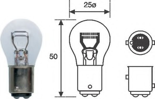 

Автолампа Magneti Marelli 008528100000 P21/5W BAY15d 5 W 21 W прозрачная