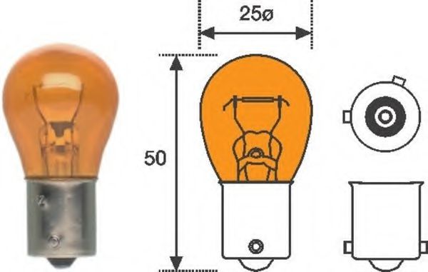 

Автолампа Magneti Marelli 008507100000 PY21W BAU15s 21 W оранжевая