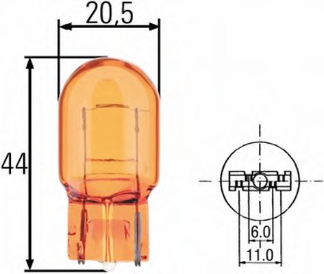 

Автолампа Behr Hella 8GP009021002 Standard WY21W W3x16d 21 W желтая