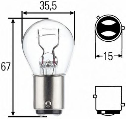 

Автолампа Behr Hella 8GD004772121 Standard P21/4W BAZ15d 4 W прозрачный