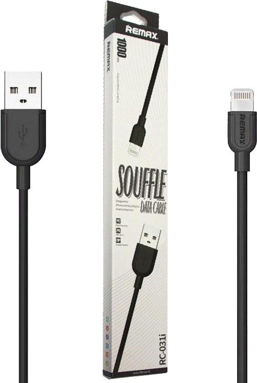 

Кабель Remax Souffle RC-031IBLACK USB - Apple Lighting 1 м