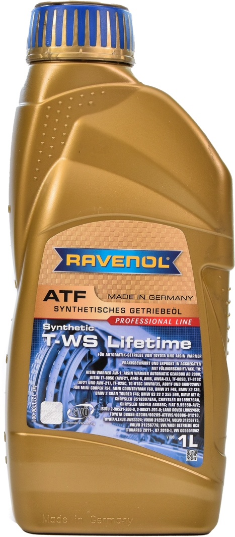 

Трансмиссионное масло Ravenol ATF T-WS Lifetime синтетическое 12111061