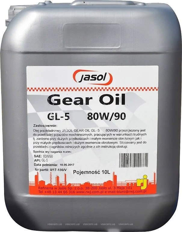 

Трансмиссионное масло Jasol Gear Oil GL-5 80W-90 минеральное 325043