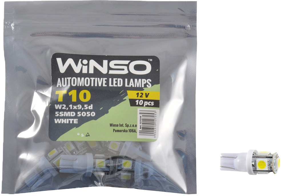 

Автолампа Winso 127250 T10 W2,1x9,5d
