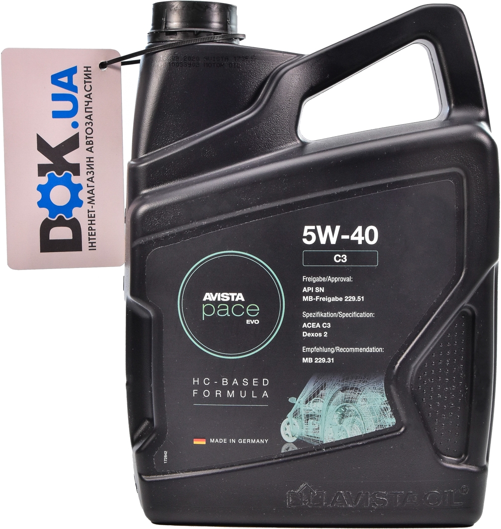 

Моторное масло AVISTA Pace EVO C3 5W-40 173512