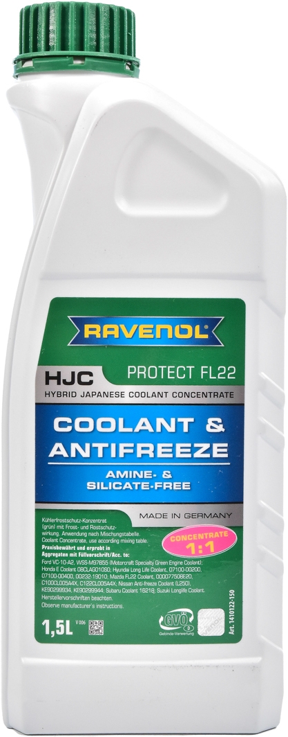 

Концентрат антифриза Ravenol HJC Protect FL22 зеленый 1410122-150