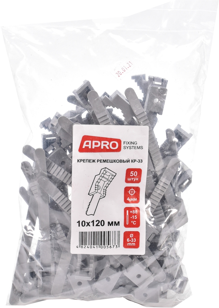 

Стяжка с монтажной платформой Apro KR-33G 0,12 м 10 мм 50 шт
