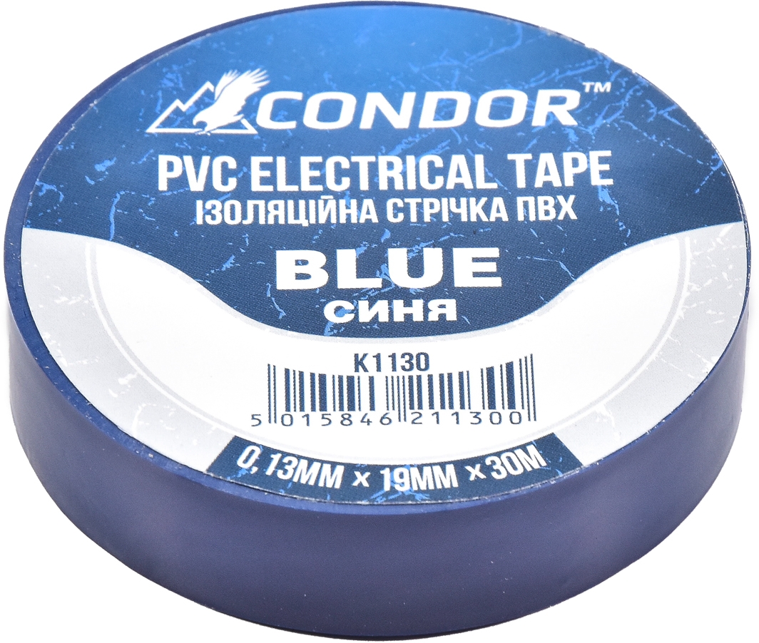 

Изолента Condor k1130 синяя ПВХ 19 мм x 30 м