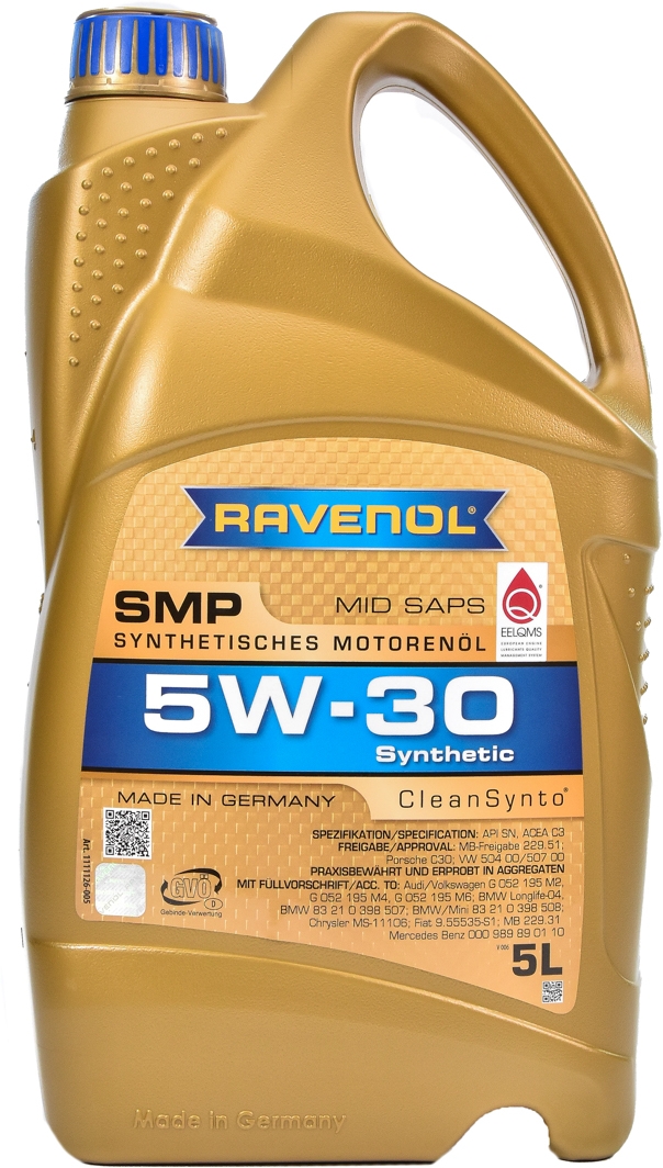 

Моторное масло Ravenol SMP 5W-30 синтетическое 11111265