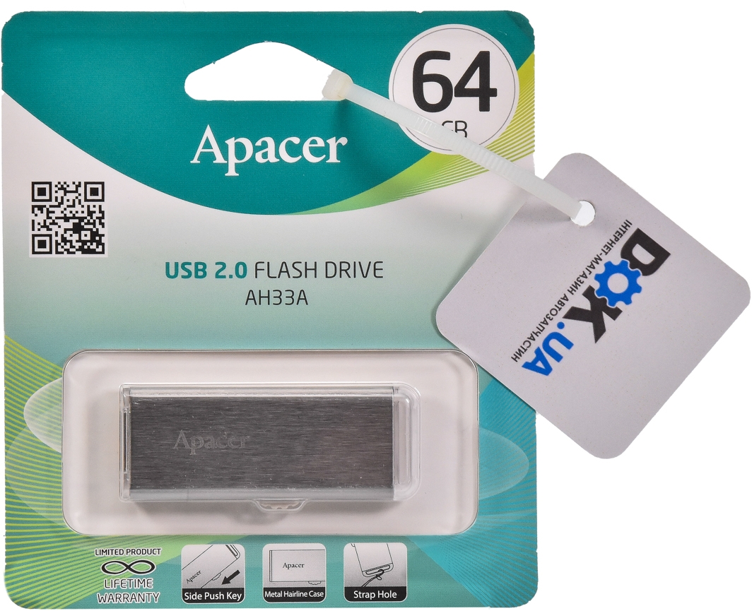 

Флешка Apacer AH33A 64 ГБ AP64GAH33AS-1