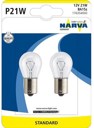 

Автолампа Narva 17635B2 P21W BA15s 21 W прозрачный