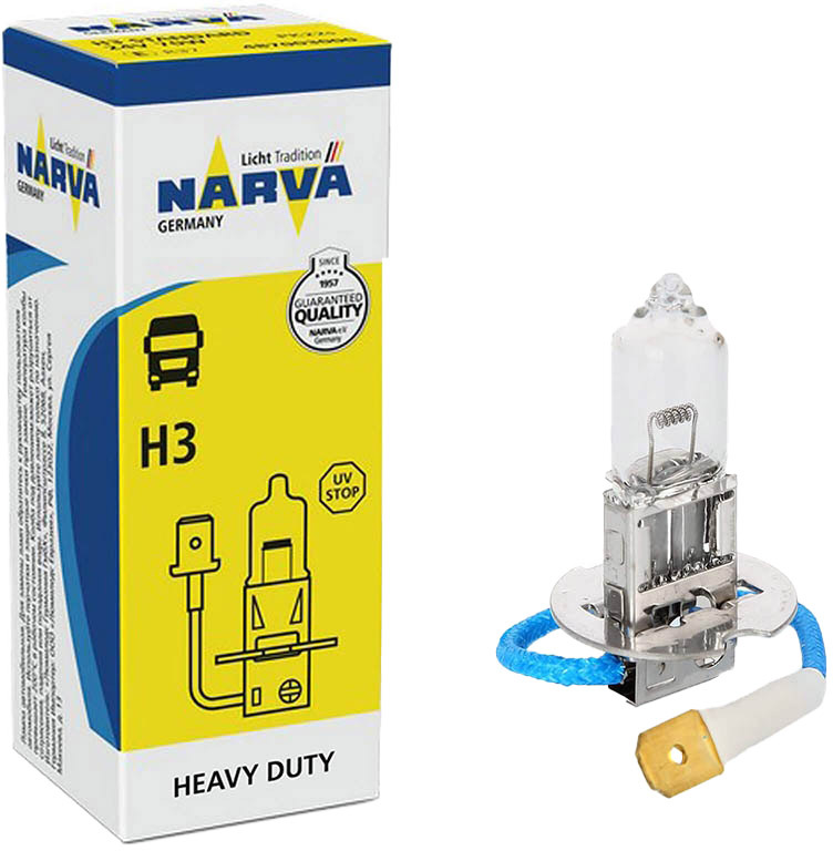 

Автолампа Narva 48709C1 Heavy Duty H3 PK22s 70 W прозрачная