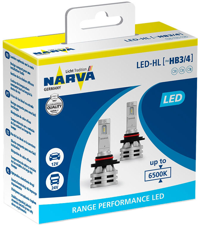 

Автолампа Narva 180383000 Range Performance LED HB3 / HB4 P20d/P22d 24 W