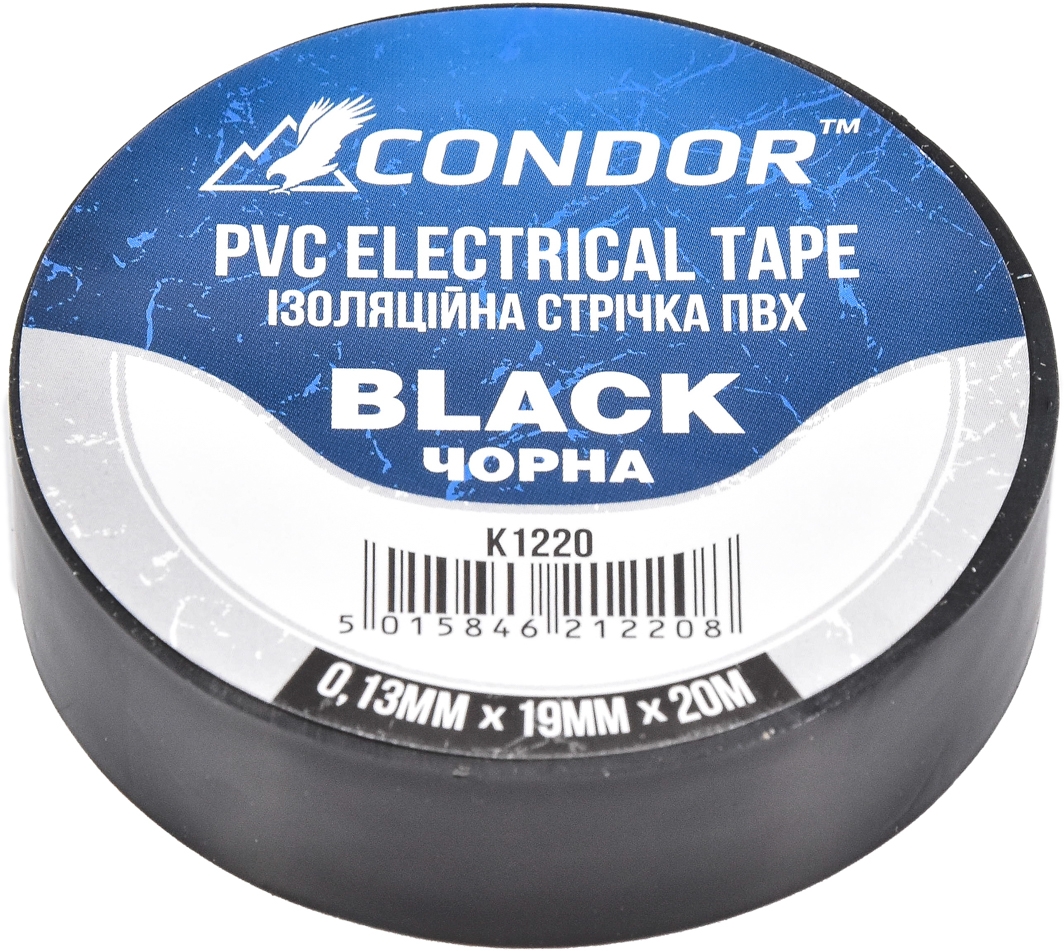 

Изолента Condor k1220 черная ПВХ 19 мм x 20 м
