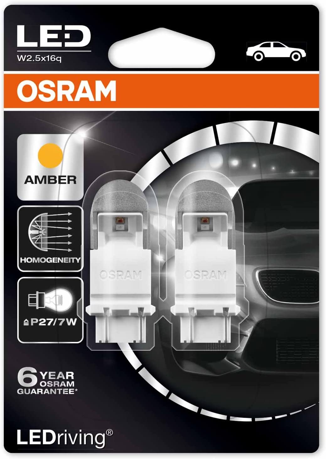 

Автолампа Osram 3557YE-02B LEDriving Premium P27/7W W2,5x16q 2 W