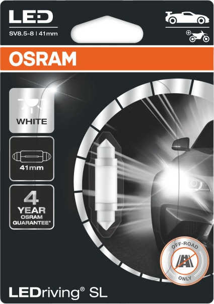 

Автолампа Osram 6413DWP-01B LEDriving C5W SV8,5-8 0,6 W прозрачный