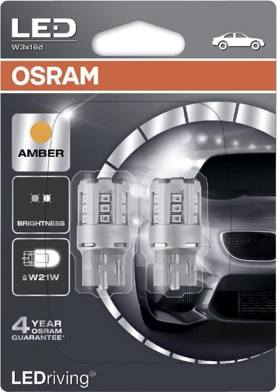 

Автолампа Osram 7705YE-02B T20 W3x16d 1 W